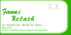 fanni melath business card